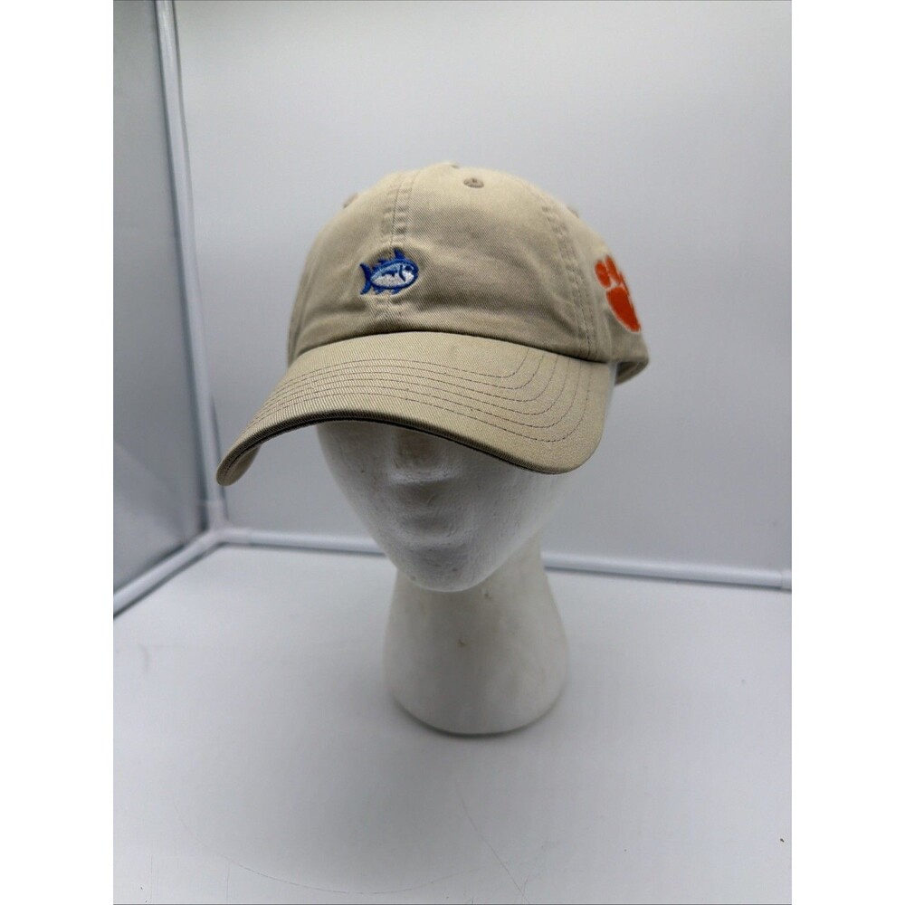 Southern Tide Clemson Branded Dad Style Strap Back Adjustable Cap Khaki